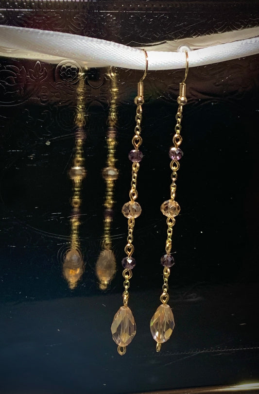 Gold and Purple Earrings