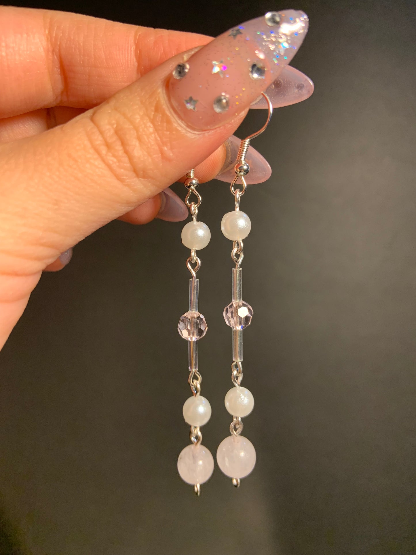 Light Pink and White Earrings