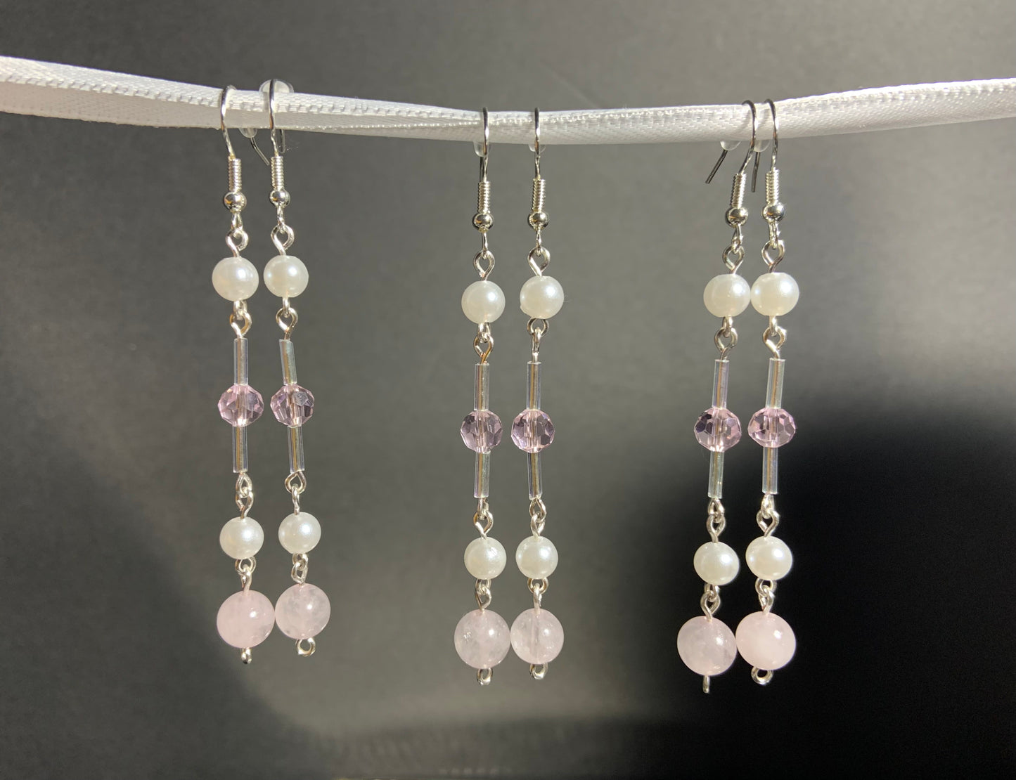 Light Pink and White Earrings