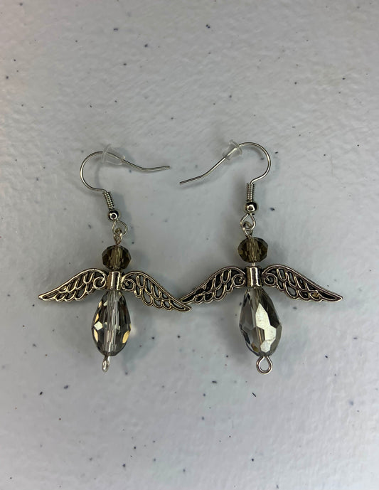 Gray Angel Earrings