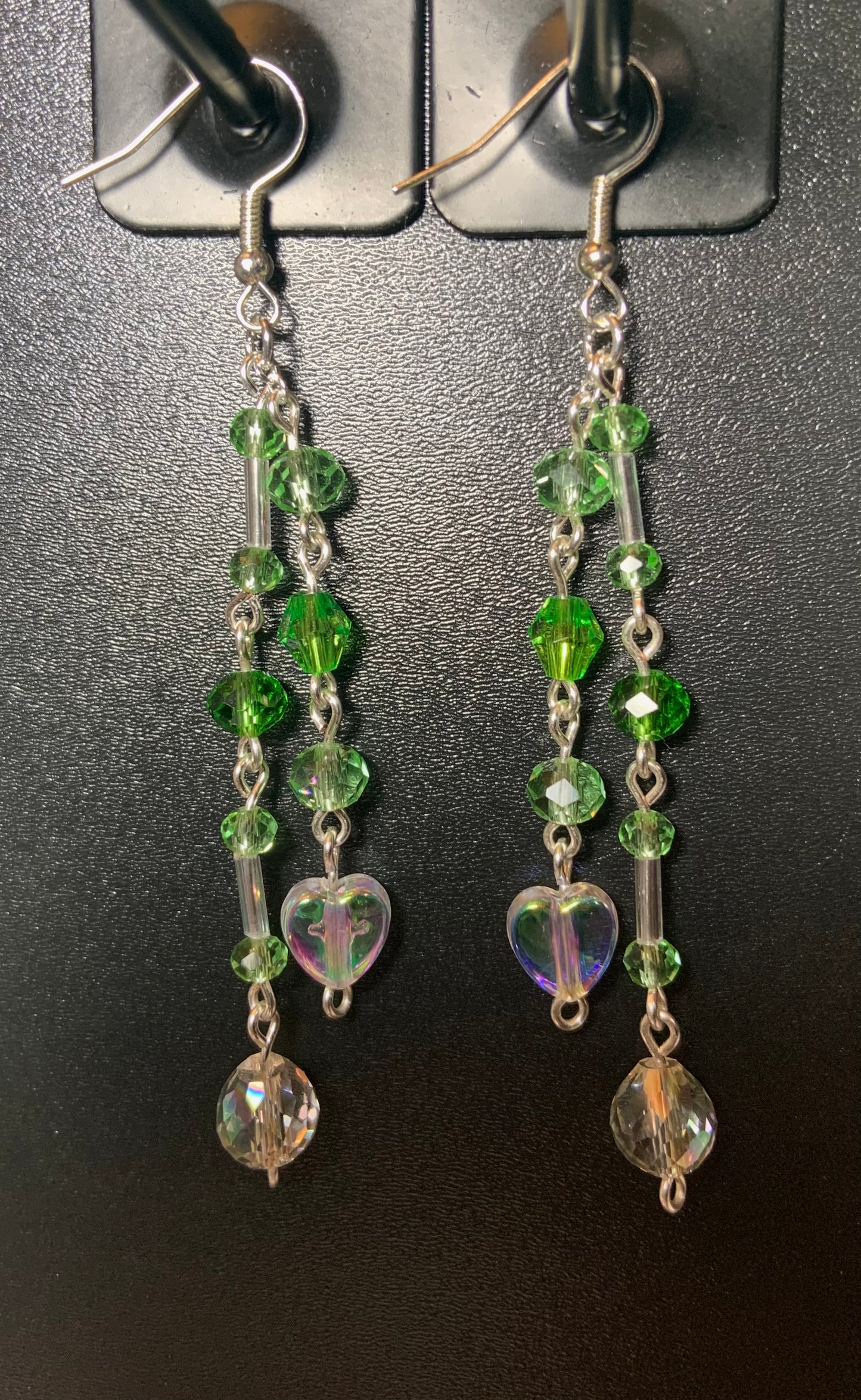 Green and Clear Earrings