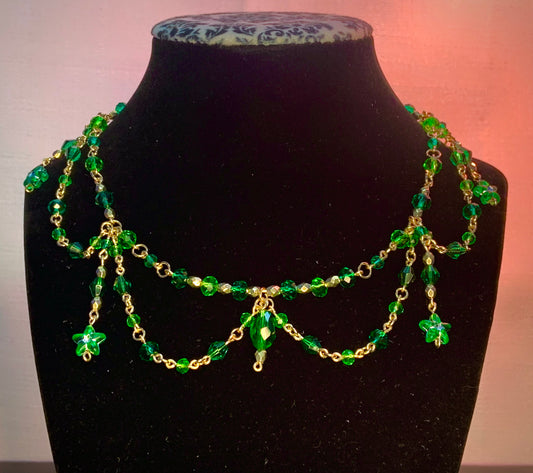 Dark green layered necklace