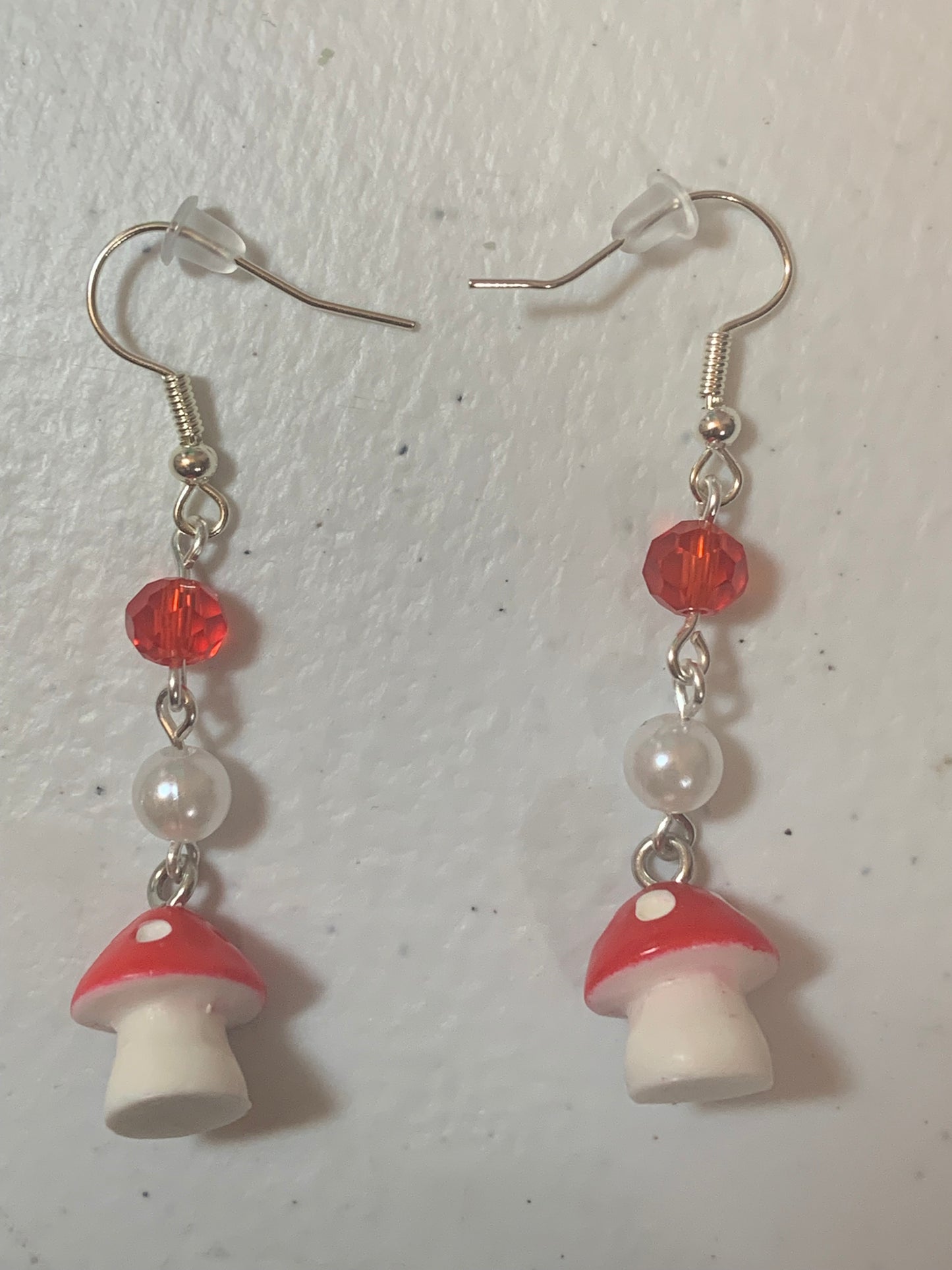 Red and White Mushroom Earrings