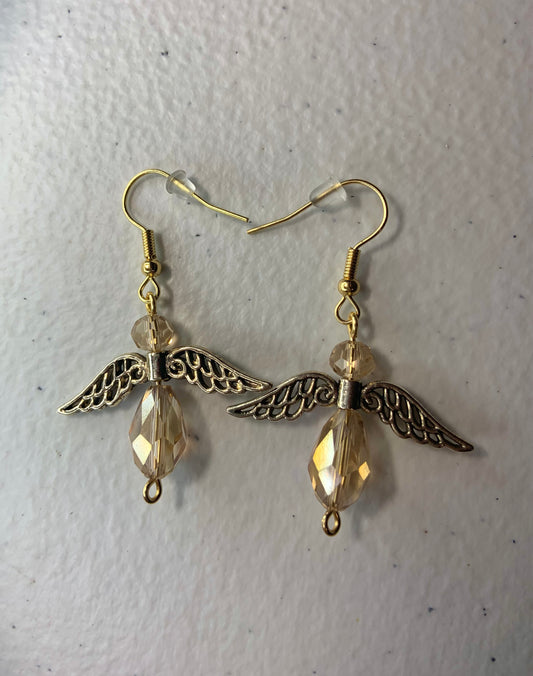 Light Beige Angel Earrings