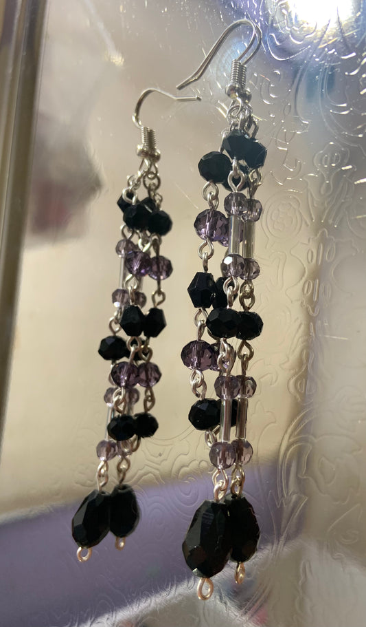 Black and Purple Earrings